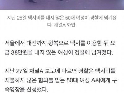 택시비 먹튀 레전드